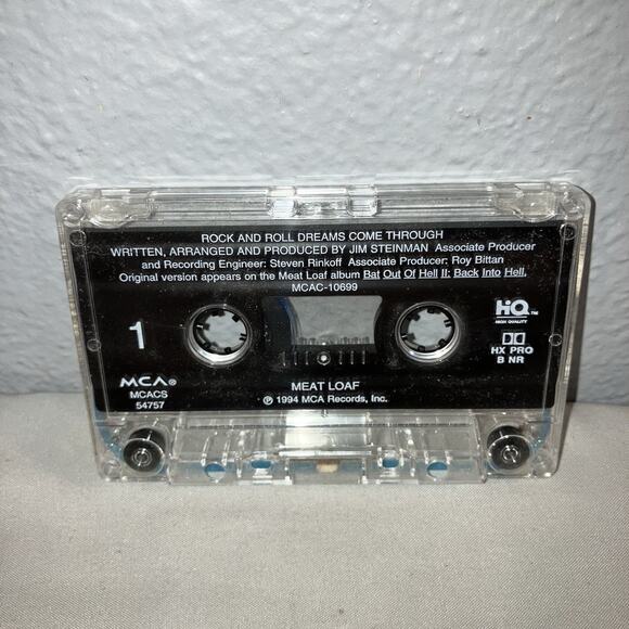 Tape Used Meat Loaf Rock And Roll Dreams Come Through Cassette 1 Single 1 Live - Picture 5 of 6